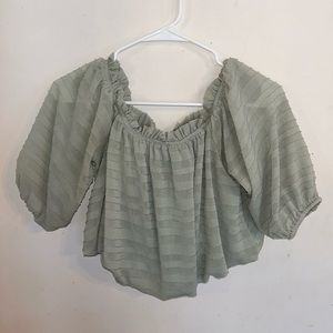 Sage Green Off Shoulder Blouse